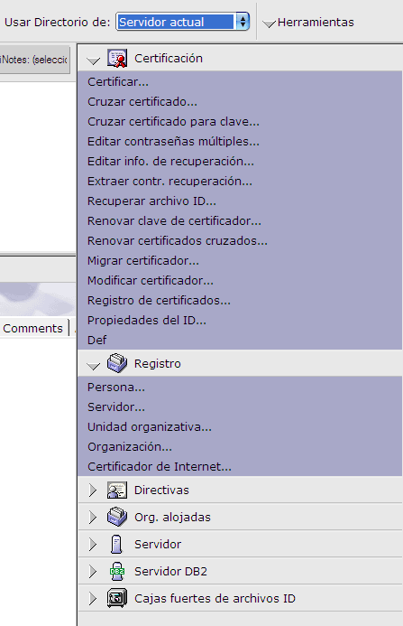 Image:Lotus Domino Administrator 8.5.1 en español