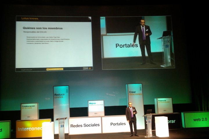 Juan Carlos Trigo presentando el ESLUG en Lotusphere viene a su ciudad 2010