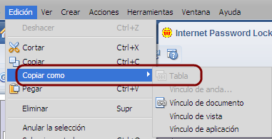 Deshabilitar la función Copiar como Tabla en Lotus Notes