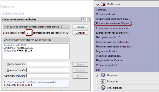 Asignar contraseñas múltiples a un ID de Lotus Notes