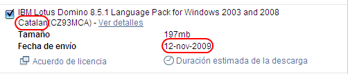 Lotus Notes/Domino 8.5.1. disponible en castellano y catalán