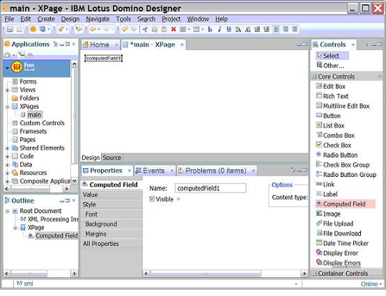 XPages straight up