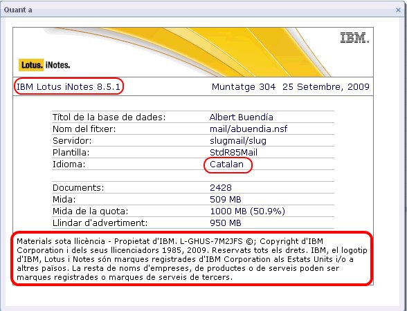 Image:Adaptable iNotes 8.5.1 fantástico. Au revoire, language pack?