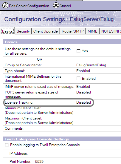 Domino License Tracking