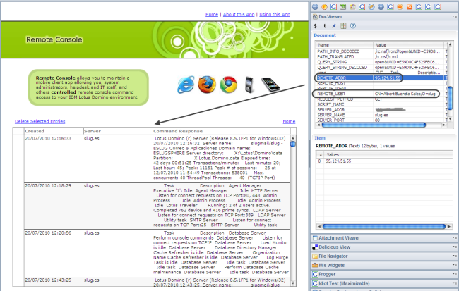 Logs de Remote Console