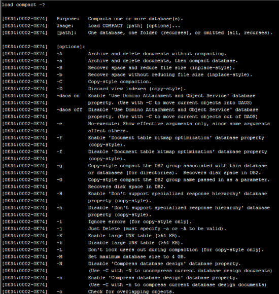 Ayuda interactiva de load Compact