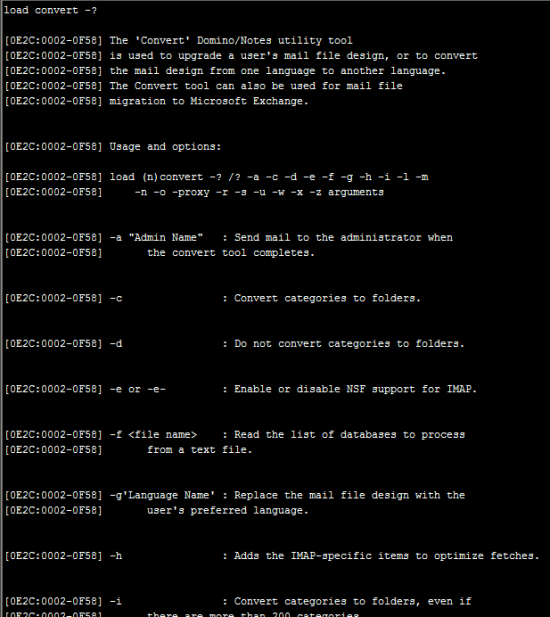 Ayuda interactiva de load Convert