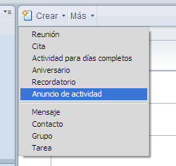 Anuncio de Actividad Lotus Notes Agenda