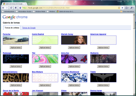 Temas de artistas para Chrome