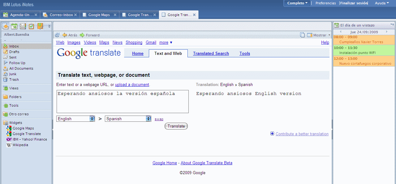 Widget de Google Translator