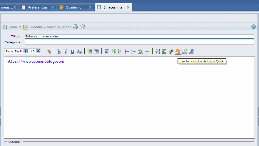 Integración de Lotus Quickr con los Cuadernos