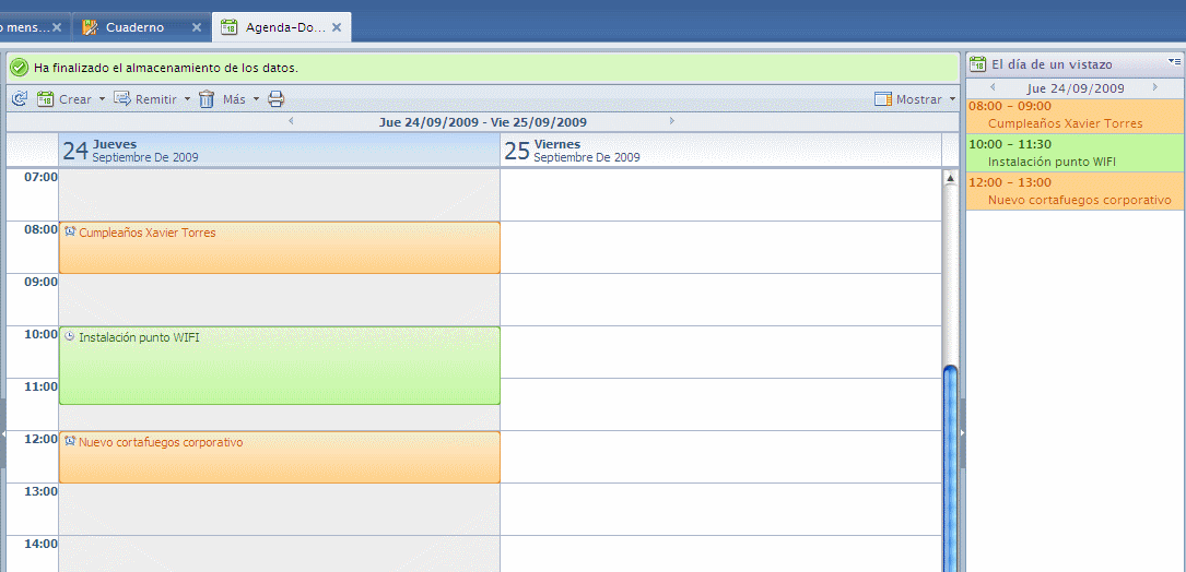 Agenda de iNotes 8.5.1